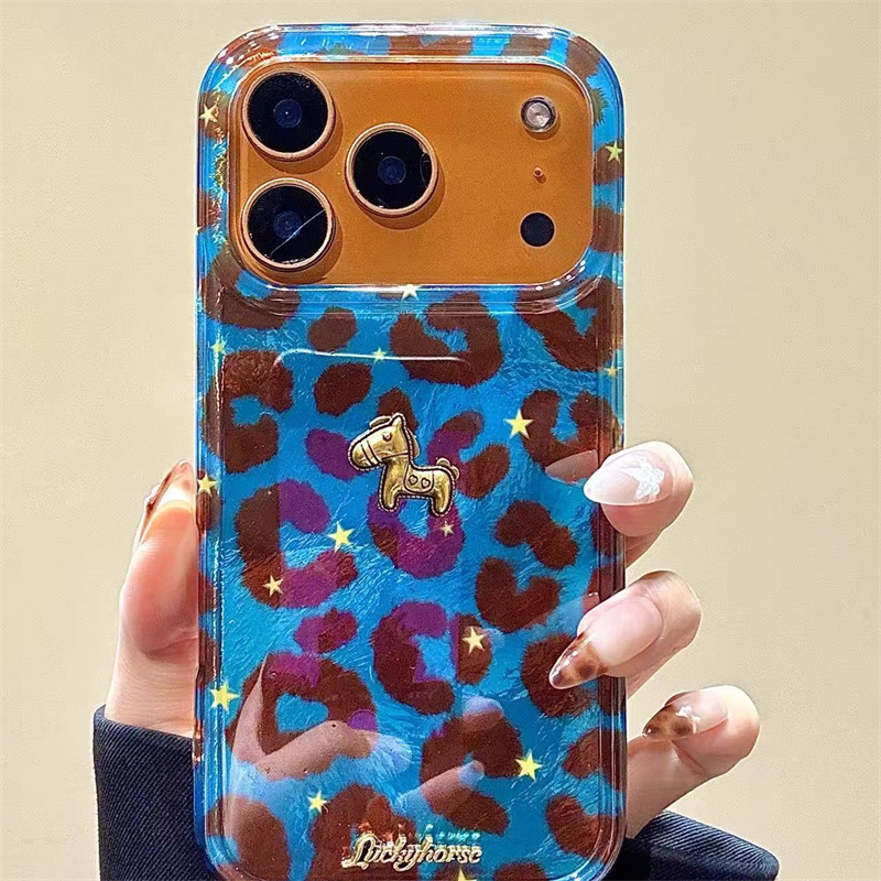 Phone Accessories Background - Tin foil pattern blue background leopard