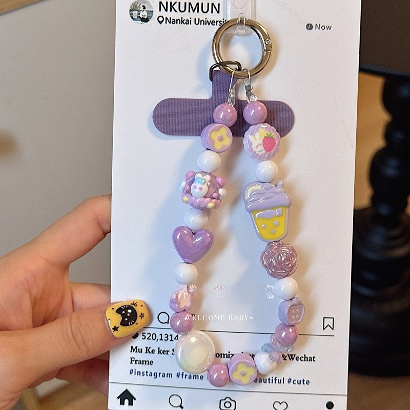 Phone Accessories Ideas - Dopamine Colorful Beaded Phone Chain Cute