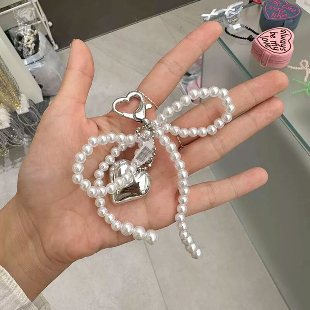 Korean Cute Bow Pearl Phone Pe - Phone Accessories For Photography recension och pris