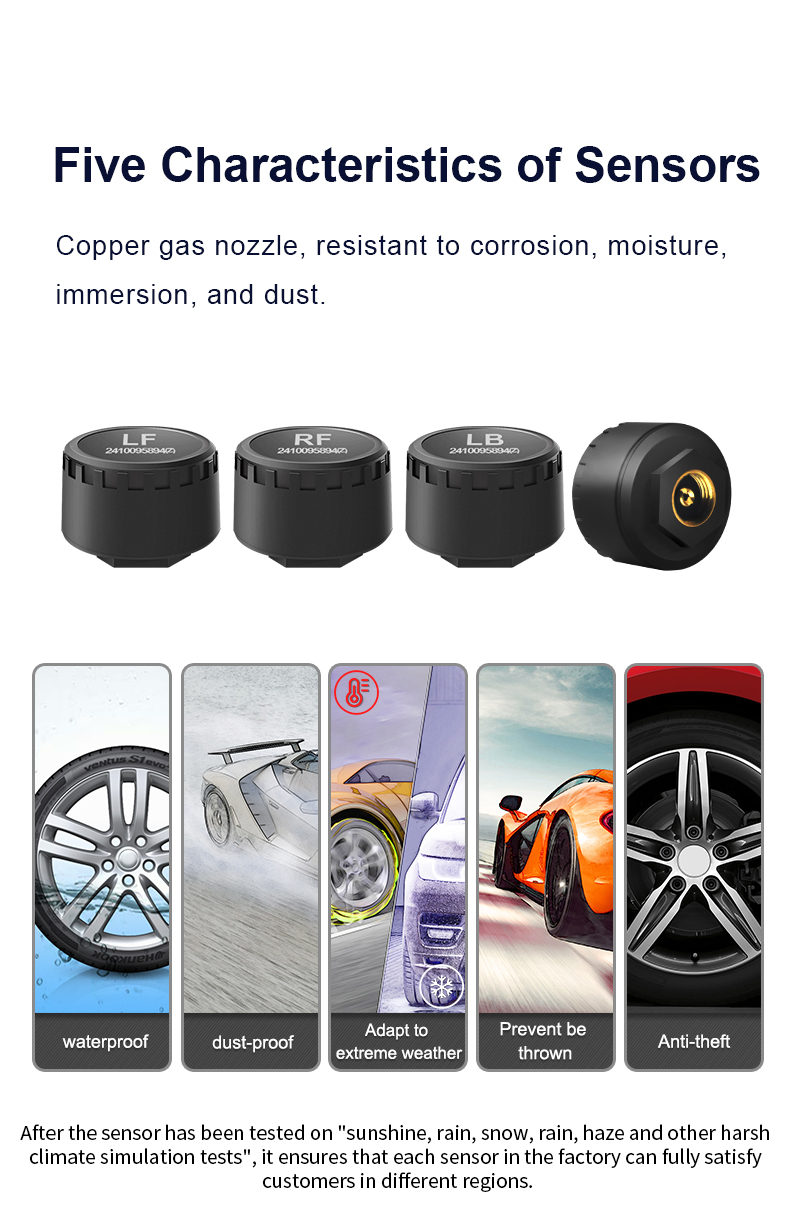 Car TPMS 4 Sensors Bluetooth T - Phone Accessories App recension och pris